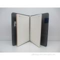 2014 Summer Hot Selling Good Quality Blue Leather Notebook with Card pocket ,Diary Paper,and Pen Holder